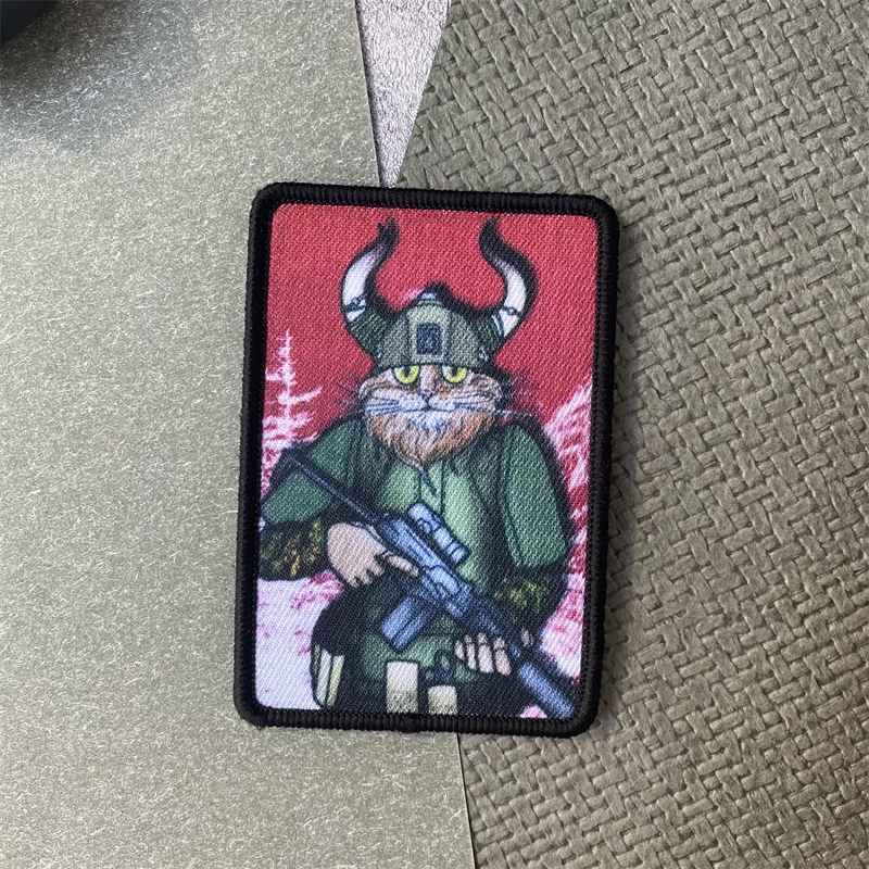 Parche de equipo militar táctico "Cat Viking", insignia de moral, brazalete, gancho y bucle, ropa, chaleco, mochila, accesorios, pegatinas - imagen 2