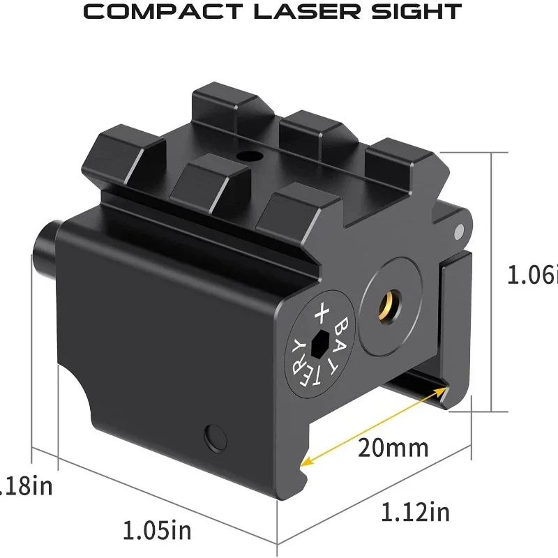 Pistola de aire para Rifle Taurus G2C G3C CZ-75 Glock Airsoft, mira láser Mini compacta desmontable, Metal rojo y verde, 20mm, riel Picatinny - imagen 3
