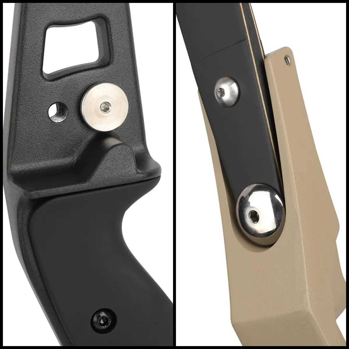 Arco recurvo de 62 pulgadas, arco de caza con arco de 25-60 libras, 3 opciones de Color, interfaz ILF, arco dividido elevador de 19 ", para deportes de tiro a mano derecha - imagen 4