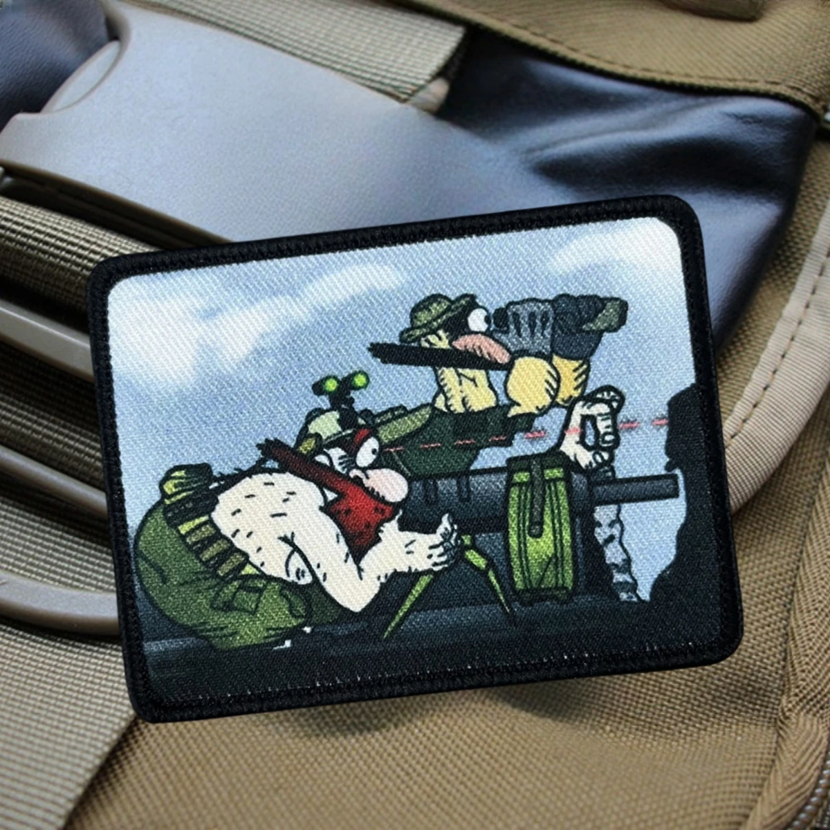 Parche táctico que dispara, insignia de moral de Chevron, brazalete militar, parches de gancho y bucle impresos para ropa, pegatina para mochila