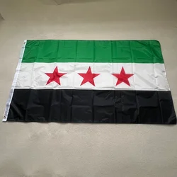 Bandera de Siria, 3x5 pies, 90x150cm, poliéster, la República Árabe Siria, bandera de tres estrellas, pancarta colgante, bandera de pueblo sin Siria