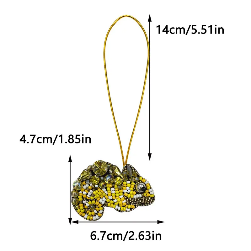 Recién llegado, colgante de cuerda de cristal con cuentas, dije de bolso hecho a mano en 3D, decoración de bolso con cordón, regalo Ideal para amantes - imagen 4