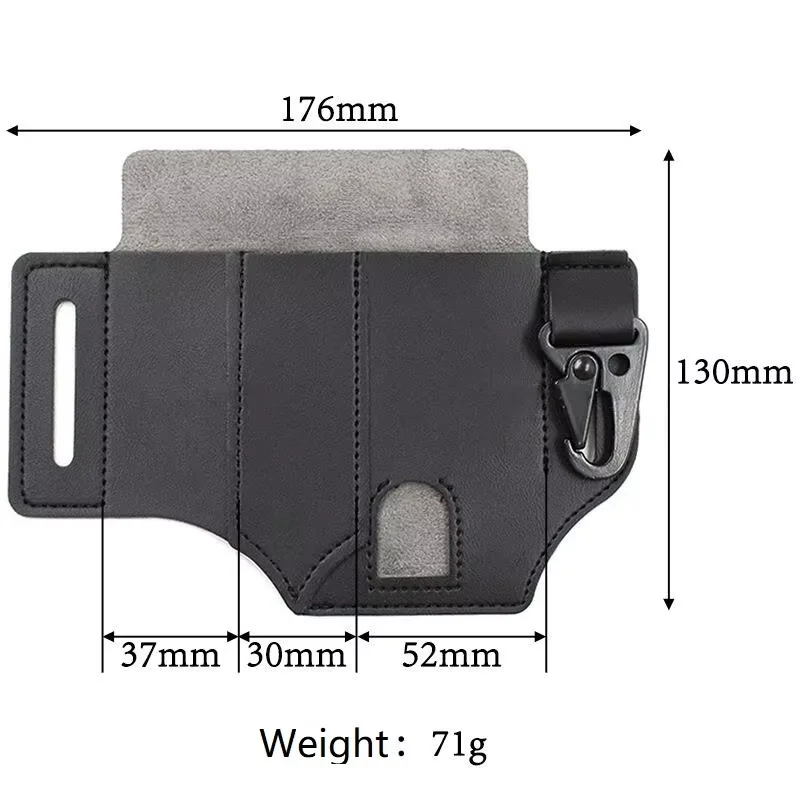 Bolso de cuero con cinturón multiherramientas, bolsa de almacenamiento de herramientas portátil, funda para acampar al aire libre, bolsillo de cuero para la cintura - imagen 5