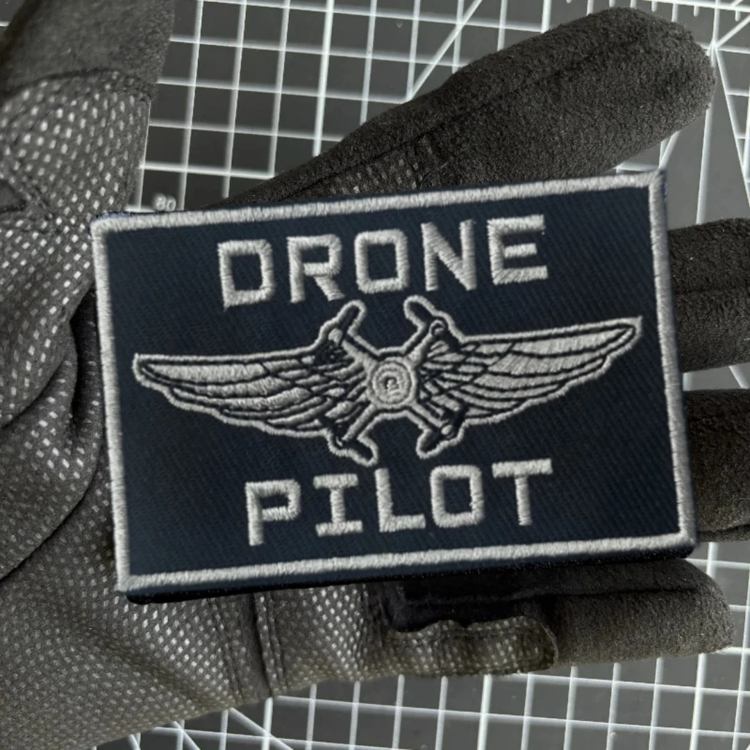 DRONE PILOT-insignia de moral táctica divertida, parches bordados de gancho y bucle para ropa, brazalete del ejército militar, pegatina para mochila - imagen 2