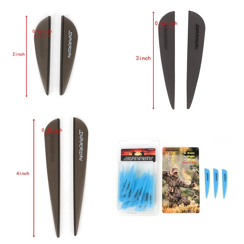 50 Uds pluma de flecha 2/3/4 pulgadas paletas de flecha de goma transparente tiro con arco Fletching arco flecha tiro caza - imagen 3