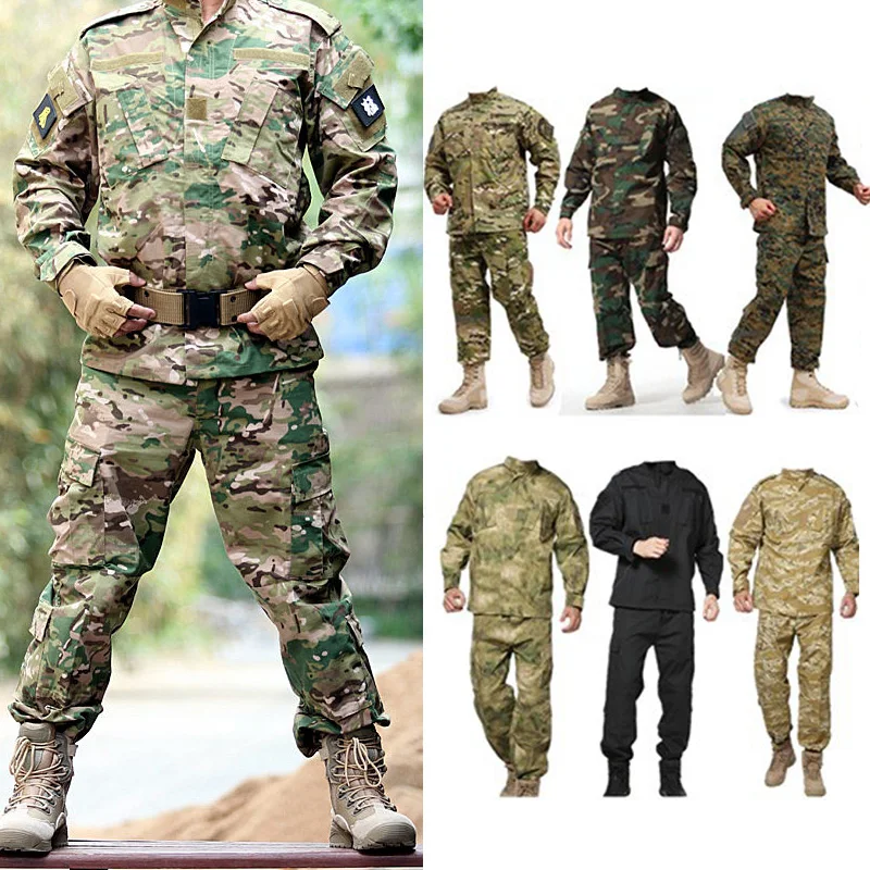 Uniforme Militar para hombre, traje táctico de camuflaje Airsoft, pantalones de combate de las Fuerzas Especiales del Ejército para acampar, ropa de soldado Militar - imagen 4