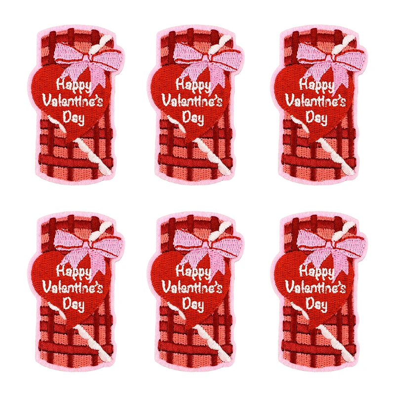 10 unids/set de parches bordados de la serie de dibujos animados rosas, parche para el Día de San Valentín, parches para planchar para ropa, chaquetas, pantalones vaqueros, mochila - imagen 4