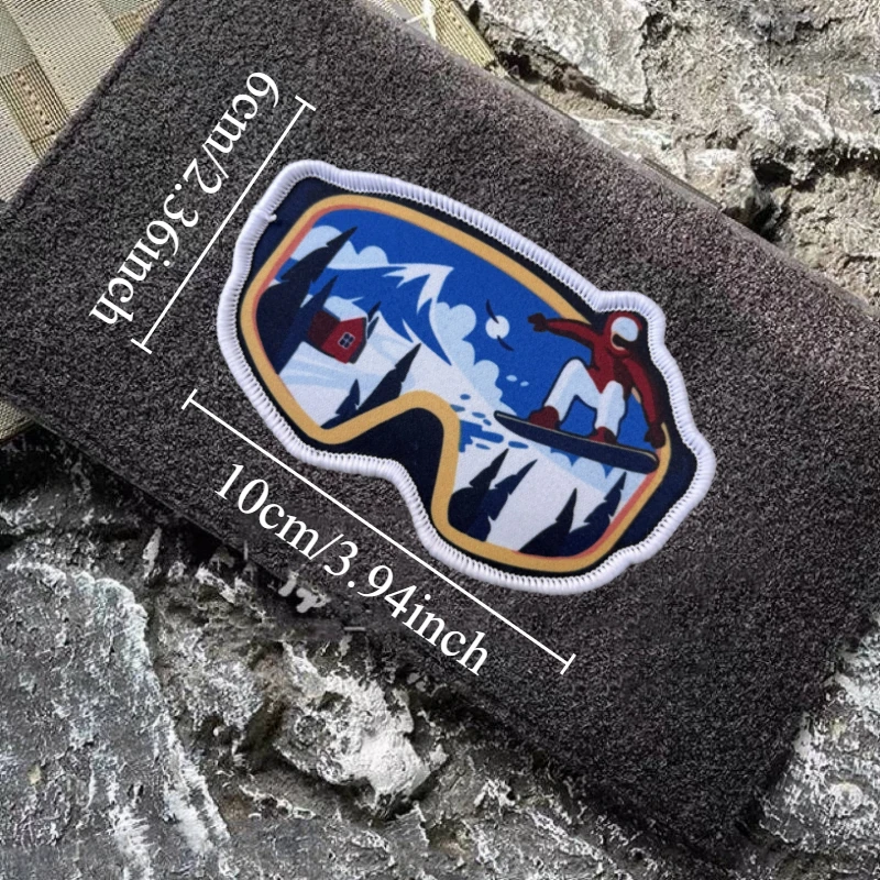 Parche "gafas de esquí", insignia de moral militar, impresión de gancho y bucle, mochila, accesorios de decoración de ropa, pegatinas, brazalete - imagen 4