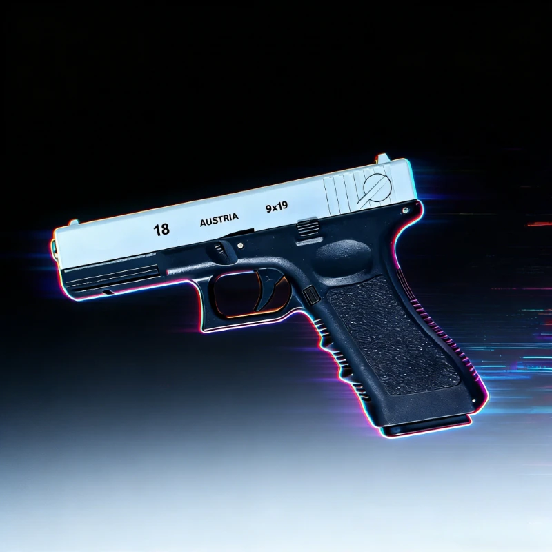 Réplica pistola airsoft negra y blanca con eyección de cargador - imagen 3