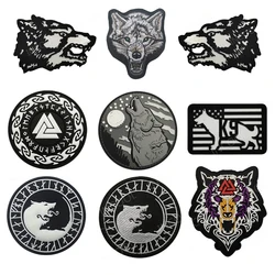 Parche reflectante IR lobo PVC 3D Odin vikingo – táctico