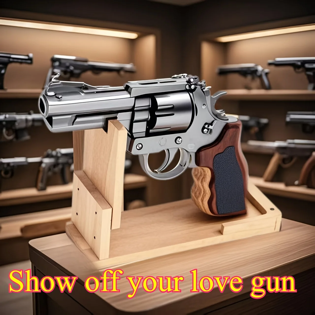 Exhibición de pistola ajustable de madera hecha a mano, textura de madera Natural Stan, estante de pistola duradero para cazar tiendas de armas, entusiastas de las armas de fuego