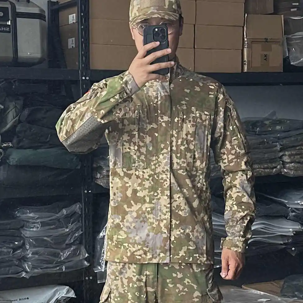 Chaqueta táctica de combate de caza de camuflaje Flecktarn estilo KSK al aire libre - imagen 4