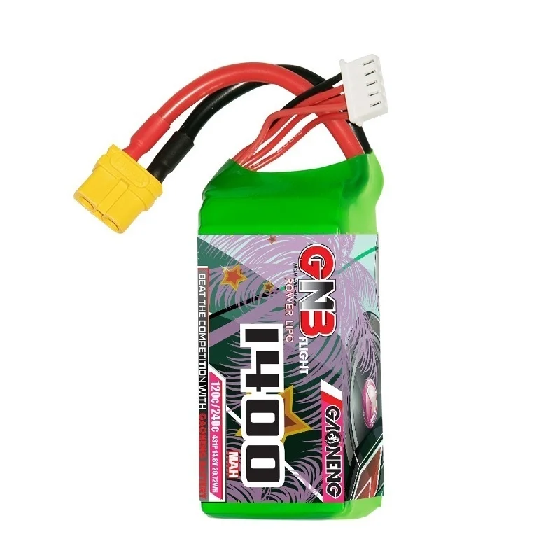 GNB 4S-batería Lipo recargable para Dron, Pila de 14,8 V, 1400mAh, 120C/240C, para cuadricóptero RC FPV, avión, 14,8 V, con enchufe XT60 - imagen 4