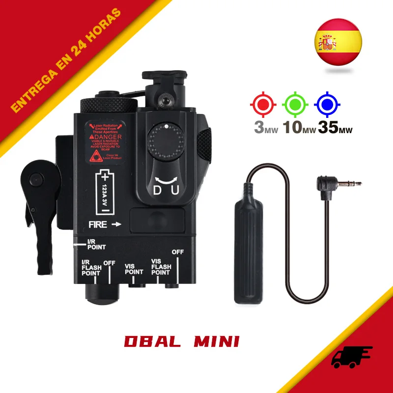 WADSN Airsoft MINI DBAL-A2 IR luz estroboscópica rojo verde azul punto láser CNC Metal Mini Dbal A2 caza Scout luces 20MM Rail