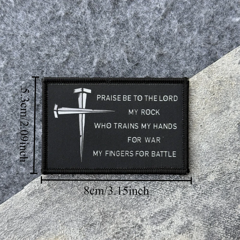 Parche cruzado religioso de Jesús, morale táctico, mochila militar, pegatina Arcángel Michael, parches de gancho y bucle impresos para ropa - imagen 2