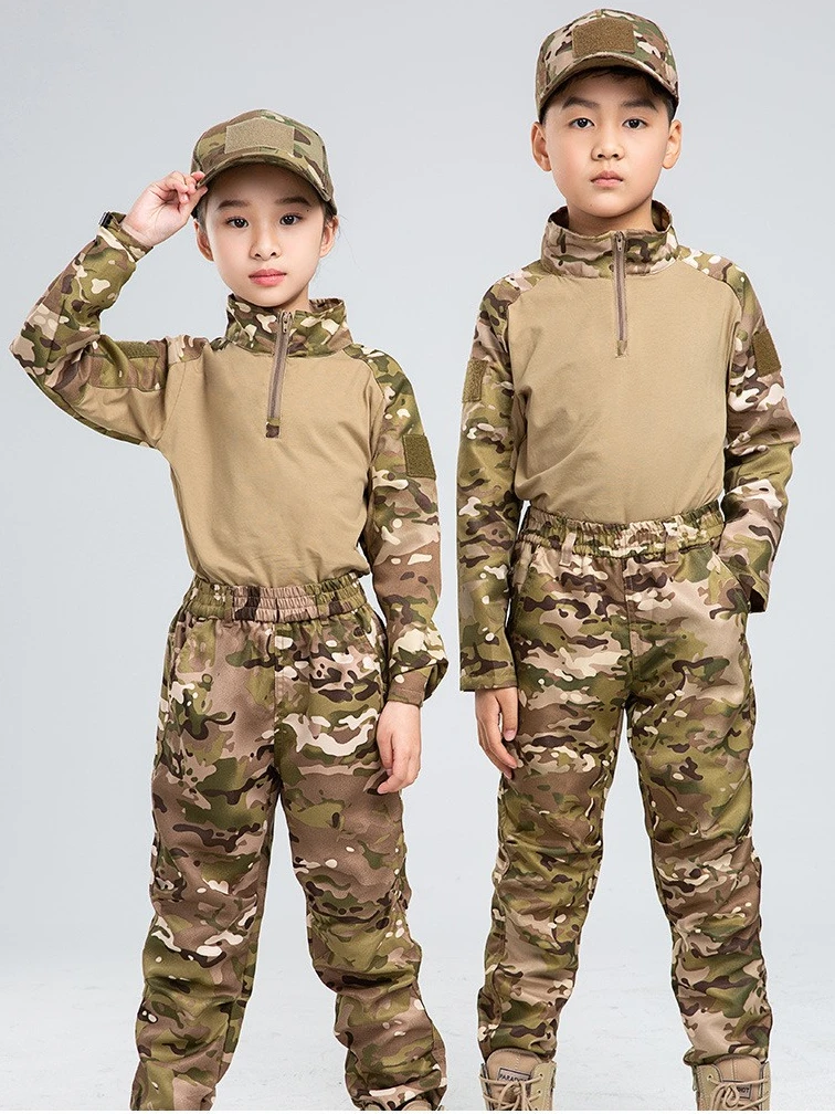 Uniforme táctico para niños, conjuntos de ropa de caza, trajes de camuflaje Airsoft para niños, entrenamiento de senderismo al aire libre para padres e hijos - imagen 3