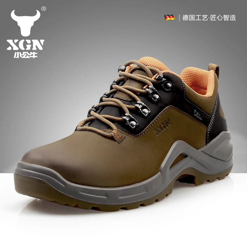 XGN-zapatos de senderismo de cuero de vaca para hombre, botas de caza impermeables, botas de trekking de combate táctico del desierto, zapatillas de senderismo cálidas al tobillo - imagen 5