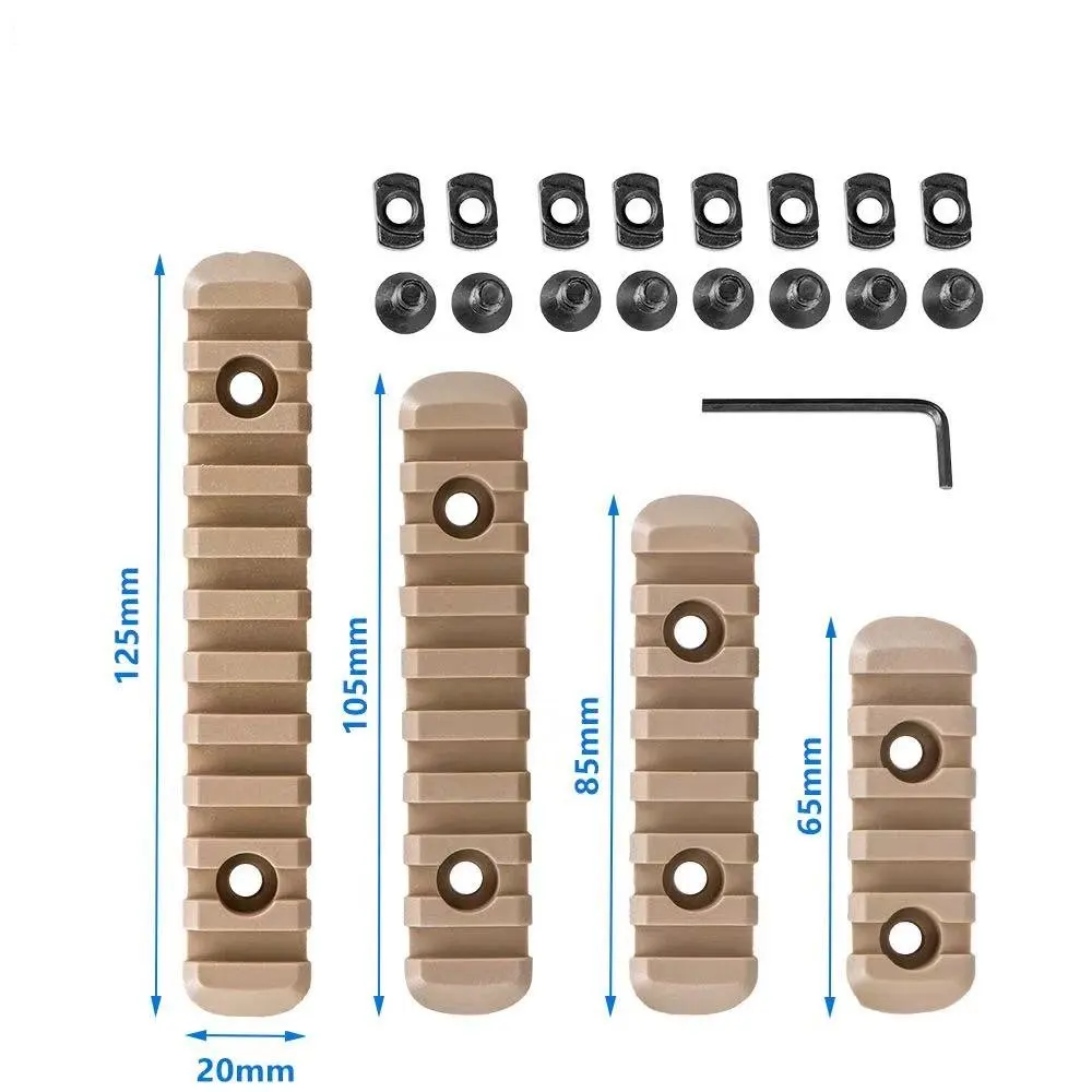 MLOK Juego de tiras de alambre guía de nailon (4 piezas) - Accesorio táctico para pistolas de juguete M16/HK416 (ajuste universal) - imagen 4