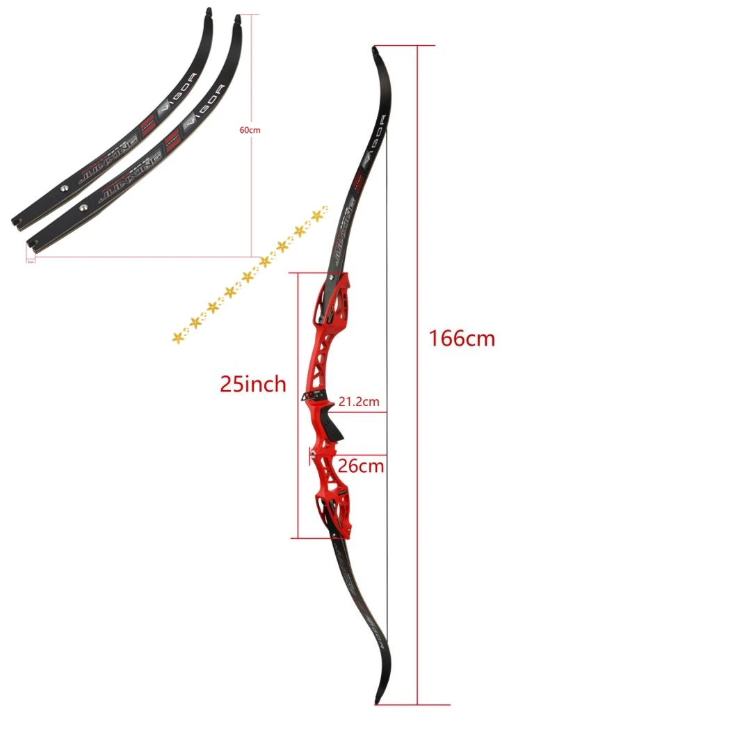 Arco recurvo de 25 pulgadas para tiro con arco, accesorio profesional para caza, interfaz F, 20-40 libras, núcleo interno de Bambú - imagen 2