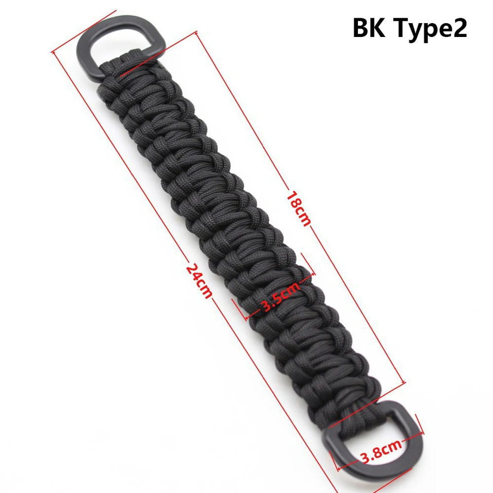 Asa para bolsa táctica, correa de Paracord tejida, Clip de plástico, accesorio MOLLE para mochila, soporte para botella de agua, chaleco de caza - imagen 5