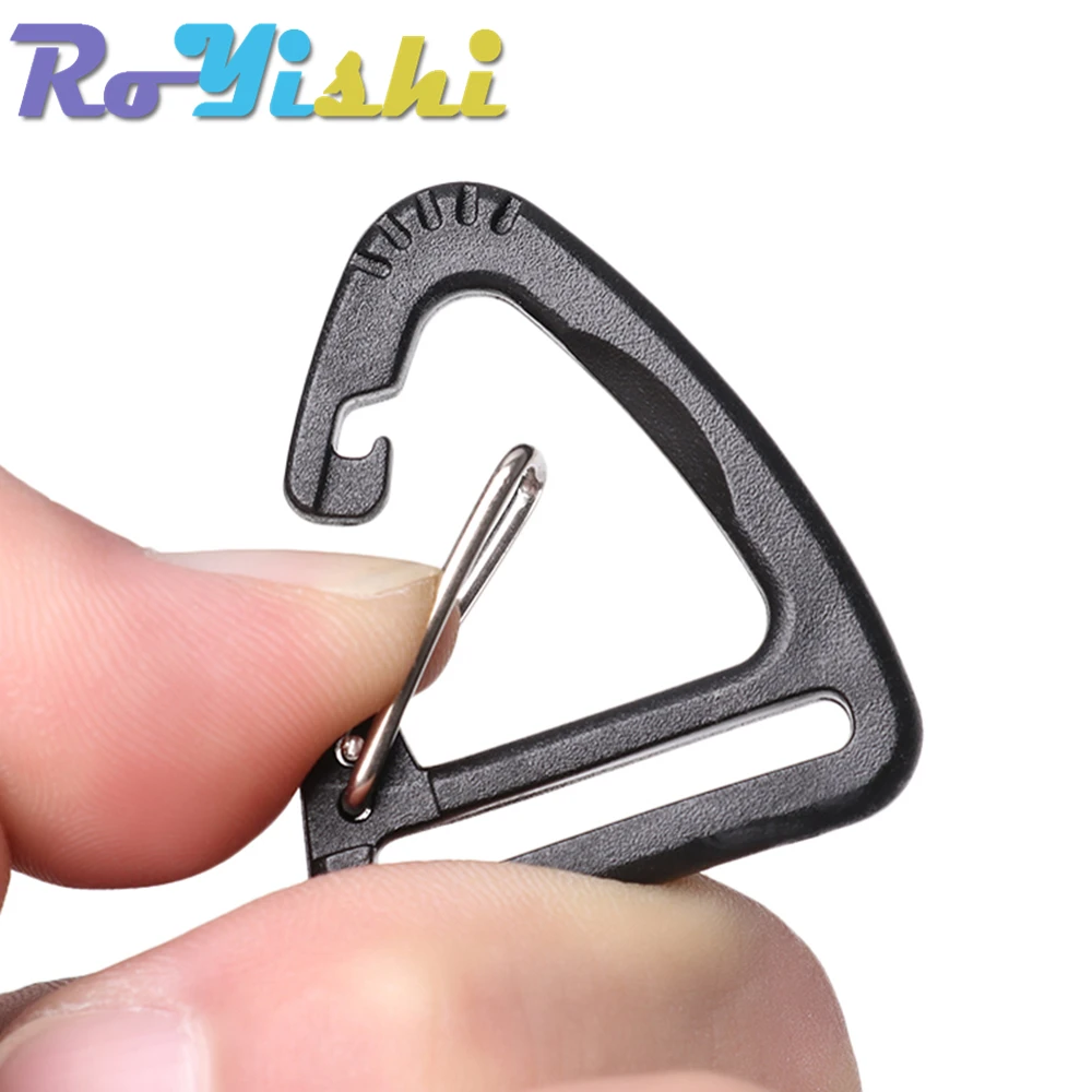 5 unids/pack mosquetón triangular de plástico primavera Quickdraws hebillas Clip gancho llavero mochila Camping senderismo accesorios al aire libre - imagen 5