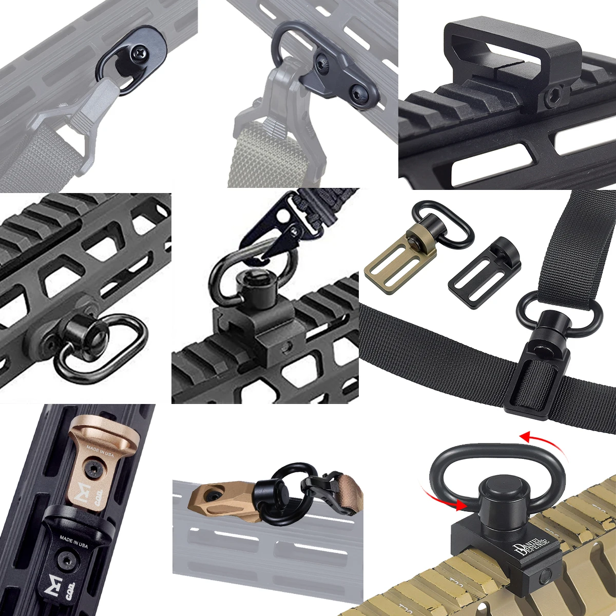 Hebilla táctica RSA GBB QD, eslinga giratoria, adaptador de montaje de alcance Mlok compatible con riel de 20mm, accesorios para Rifle MLOK KEYMOD Airsoft - imagen 2
