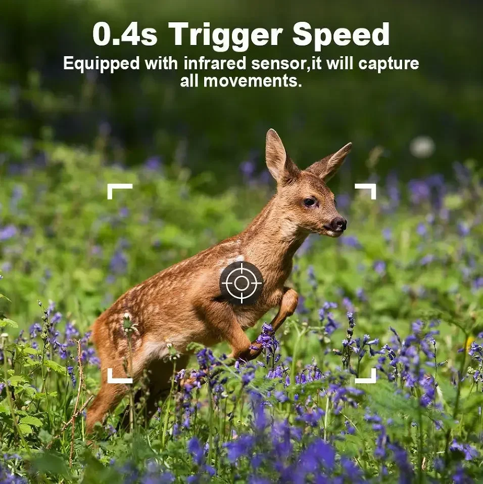 Cámara de caza Solar 4G LTE para vida silvestre, aplicación inalámbrica, visión nocturna infrarroja, Monocular, detección PIR, 2,5 K, 14MP con Panel Solar - imagen 5