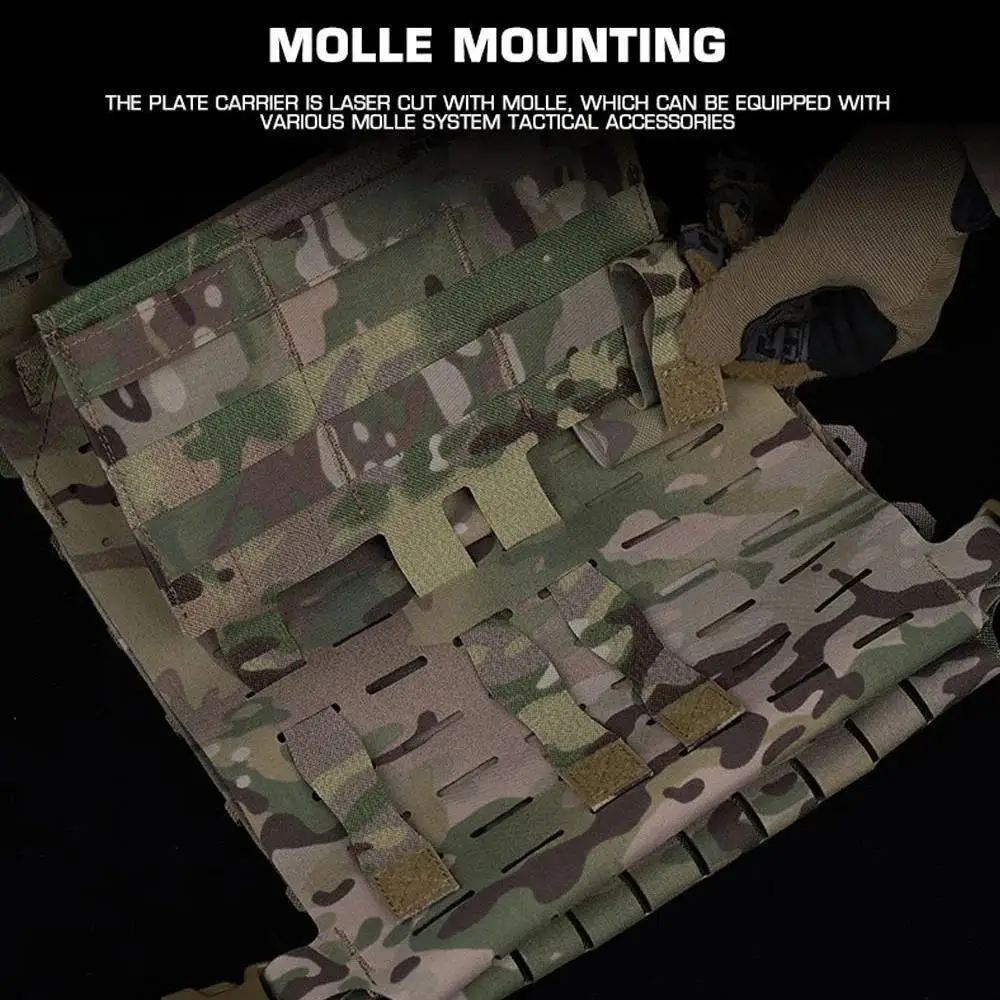 Chaleco táctico MOLLE ligero SF caza combate placa portador V2 cinturón de cintura ajustable Paintball Airsoft chaleco camuflaje al aire libre - imagen 5