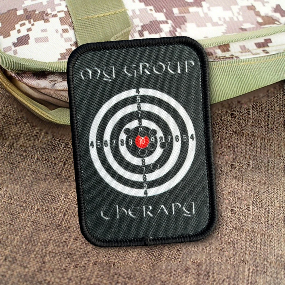 Parche táctico de tiro al objetivo para terapia de grupo, parches de gancho de moral militar, equipo, apliques para mochila del ejército - imagen 5