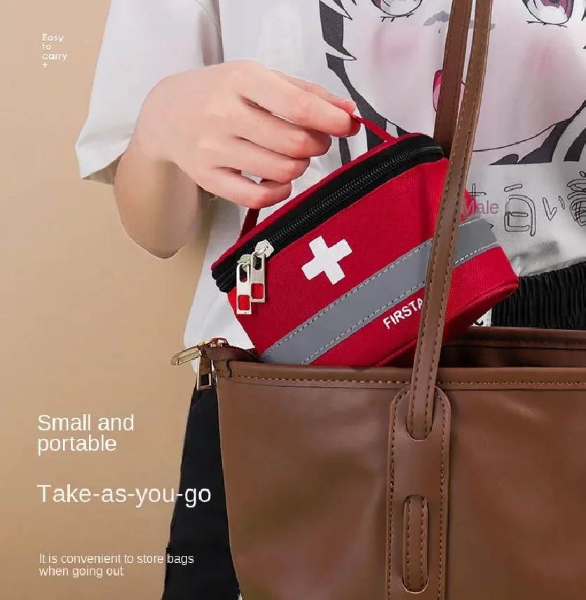 Kit de primeros auxilios portátil al aire libre, bolsa de almacenamiento de medicamentos, bolsa de rescate para el hogar, Kit médico de gran capacidad para niños, organizador de almacenamiento - imagen 4