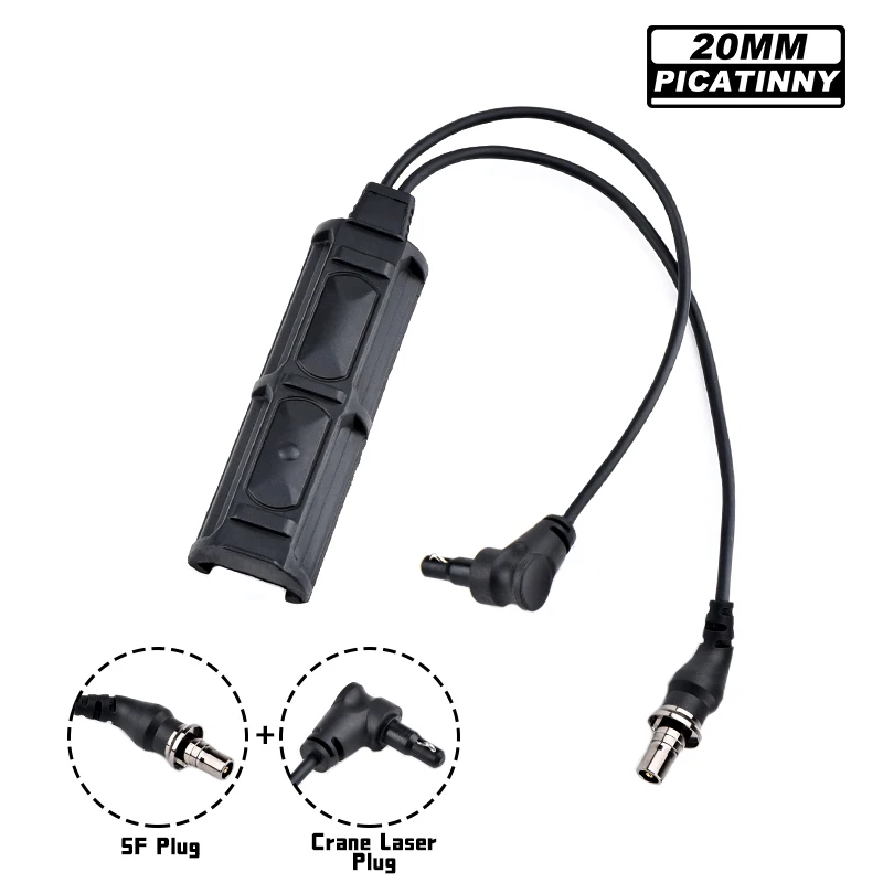WADSN-interruptor táctico de doble línea de presión remota, 2,5mm, 3,5mm, SF Crane, tapones láser para M300, M600, linterna, PEQ, DBAL - imagen 3