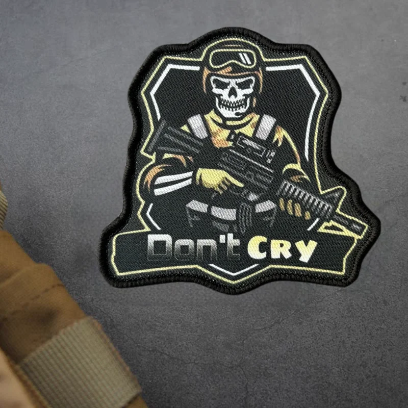 Parche estampado de soldado de calavera, insignia de moral táctica, gancho y bucle, pegatina para mochila militar, apliques de decoración, parches para ropa - imagen 5
