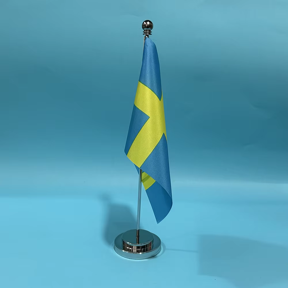 Bandera de Suecia poliéster para escritorio y oficina nacional - imagen 4