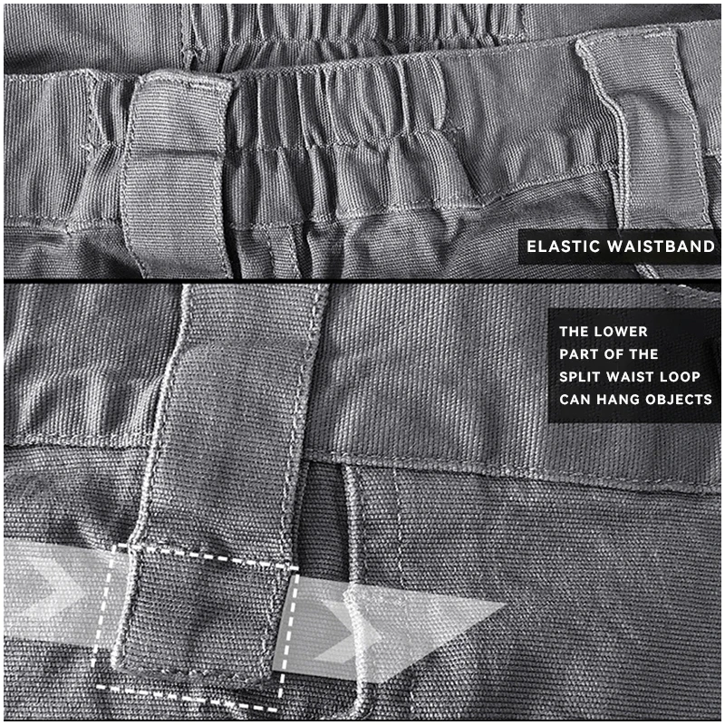 Pantalones Cargo de algodón para hombre, pantalón informal con múltiples bolsillos, estilo Safari, táctico militar, para senderismo, Camping y entrenamiento - imagen 5