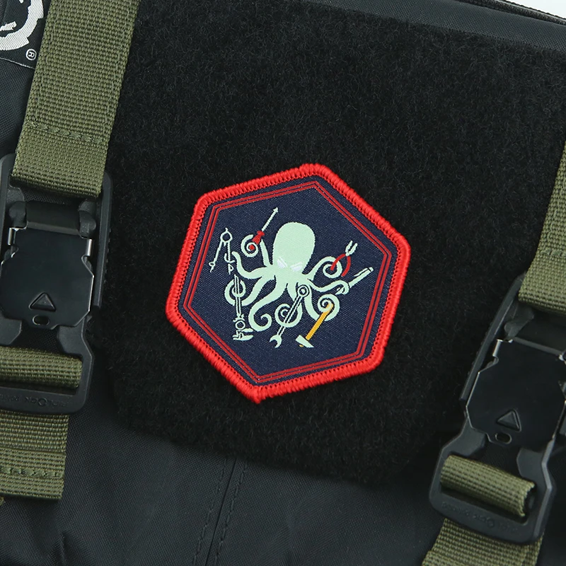 Parche bordado de pulpo, insignia táctica, brazalete para chaleco, bolsa, decoración de ropa - imagen 3