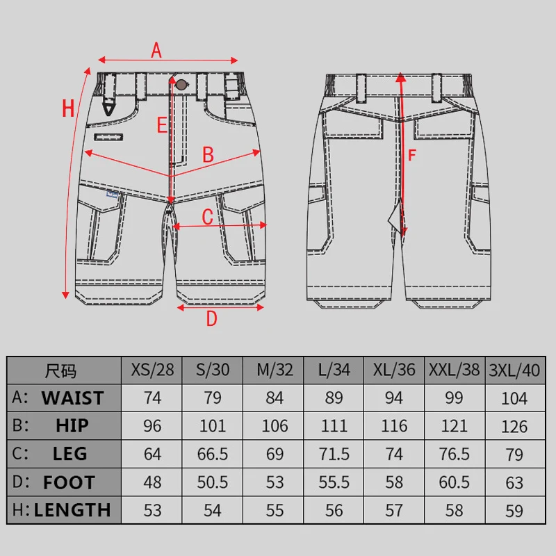 HAN WILD-pantalones cortos tácticos para hombre, Shorts de camuflaje, resistentes al desgaste, con múltiples bolsillos, transpirables, de secado rápido, informales, para verano - imagen 3