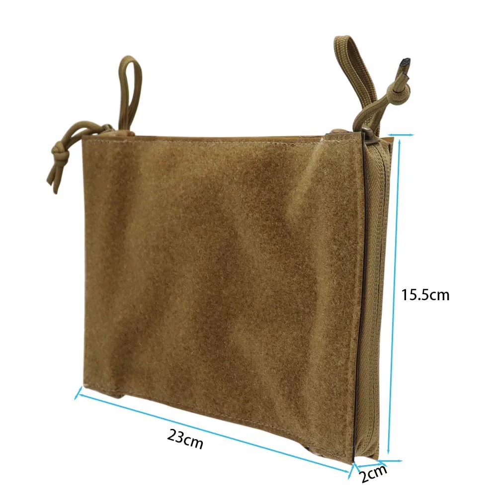 Bolsa organizadora de expansión integrada para montaje en el pecho táctico, cremallera de doble apertura, correas interiores, bolsa de accesorios para caza Airsoft - imagen 3