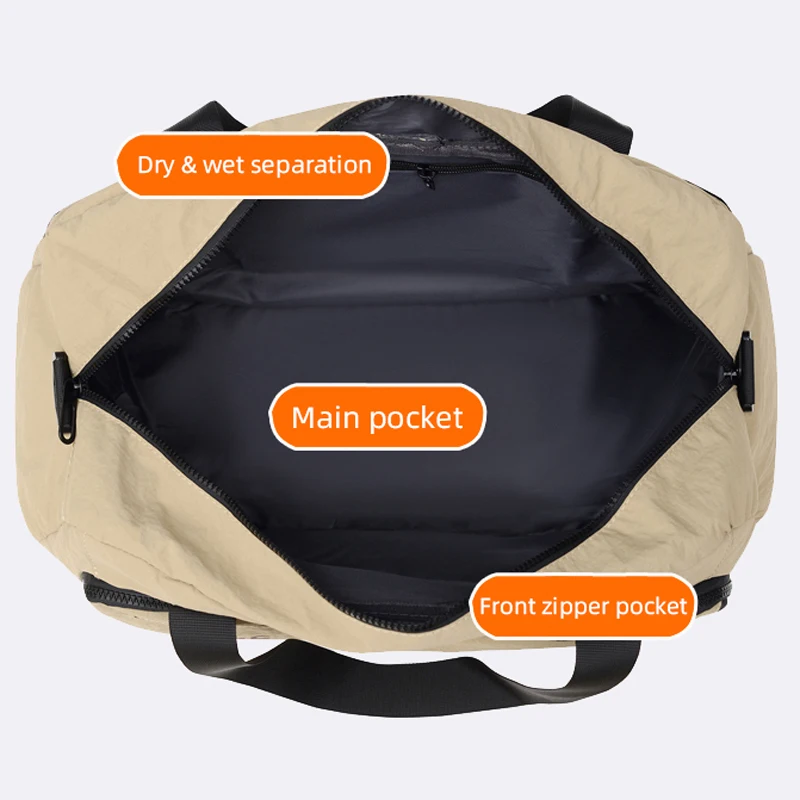 Bolsas de gimnasio para Fitness, equipaje de viaje de gran capacidad, bolso de lona para hombres y mujeres, bolso cruzado deportivo, mochila con separación en seco y húmedo para Fitness - imagen 4