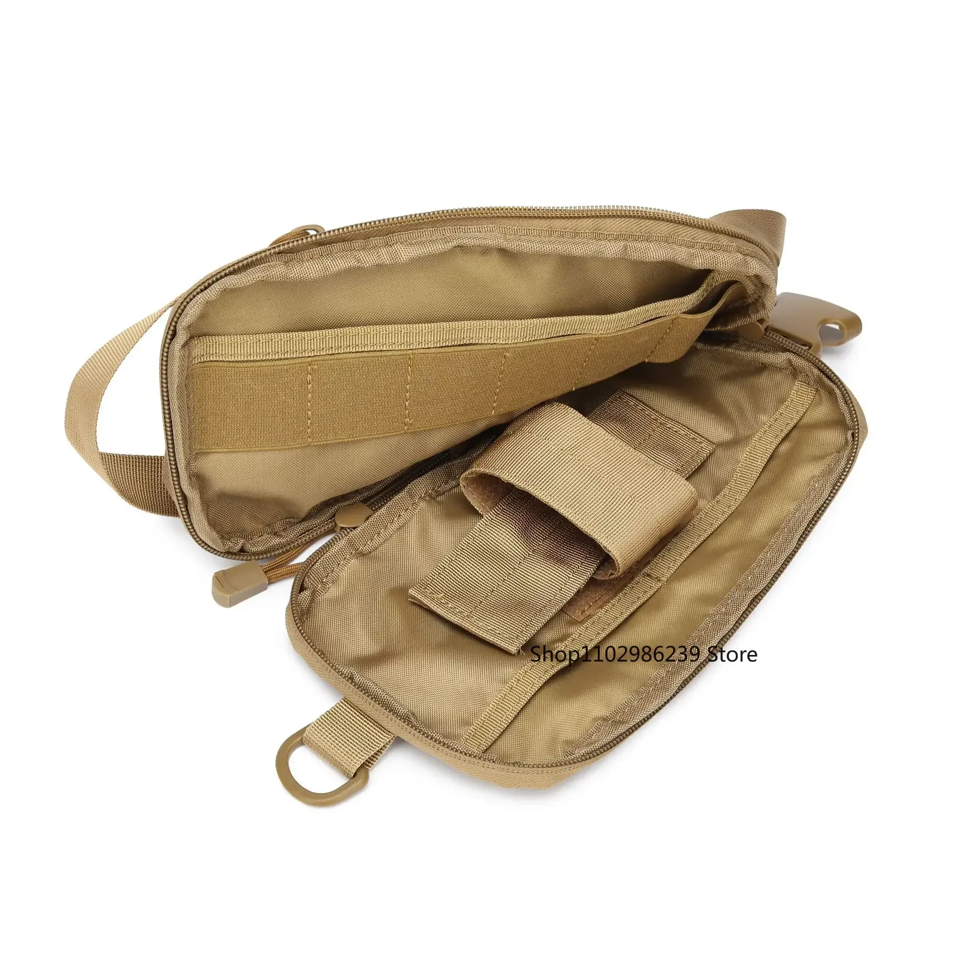 Bolsa táctica para pistola IWB, funda para pistola, correa de hombro Molle, bolsillos de caza, bolsa de pecho para hombres, paquete de bandolera impermeable - imagen 3