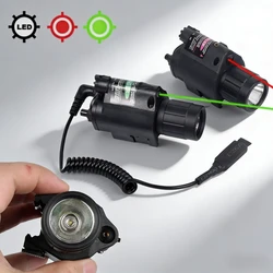 Puntero láser táctico verde y rojo para airsoft con riel Picatinny