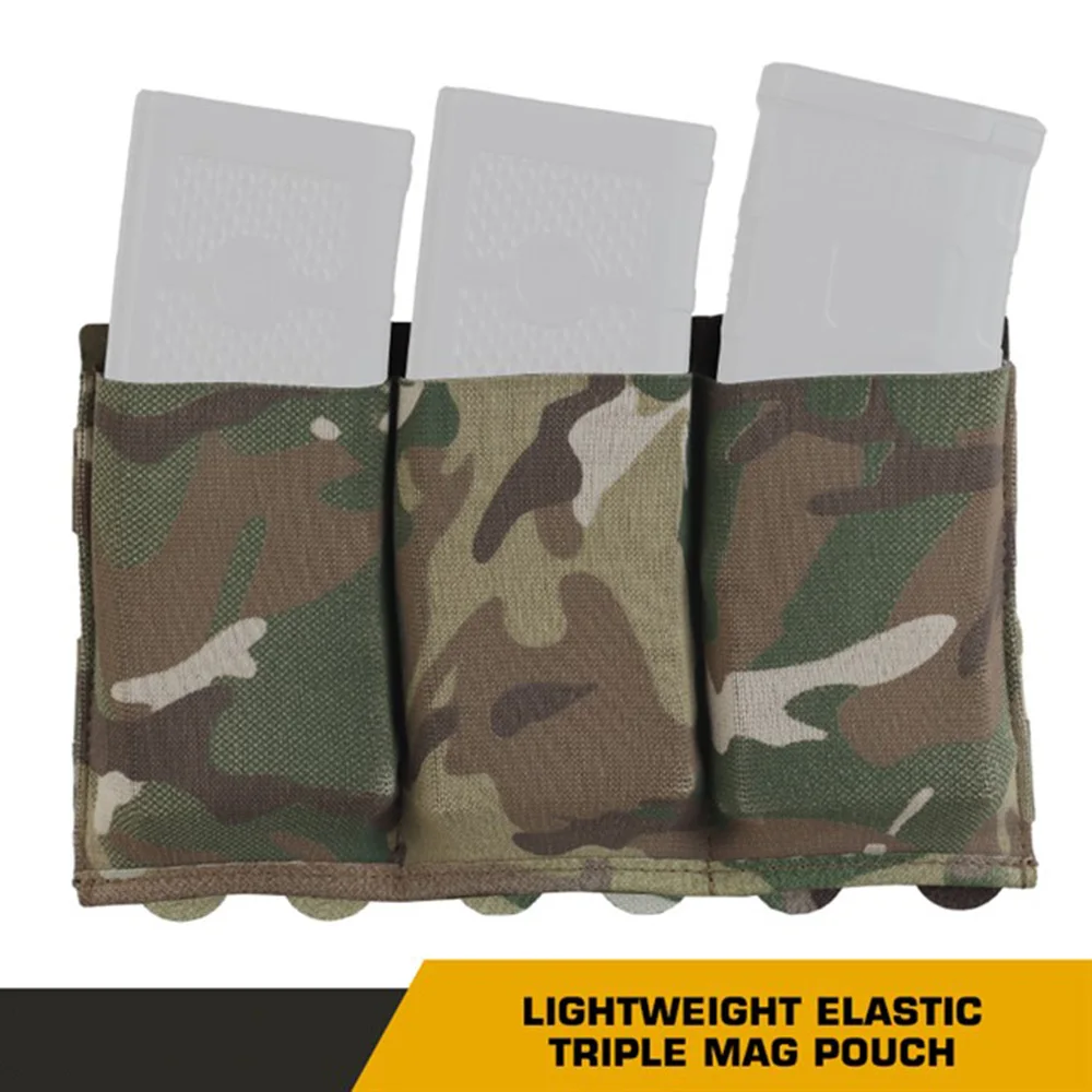 Bolsa táctica para Mag 5,56/7,62, bolsa elástica Triple Mag, bolsa de almacenamiento MOLLE de extracción rápida