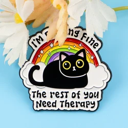 Pin esmaltado de gato arcoíris para solapa, broches bonitos para decoración de ropa de mujer, alfileres de Metal, mochila, sombrero, insignia, accesorios de regalo