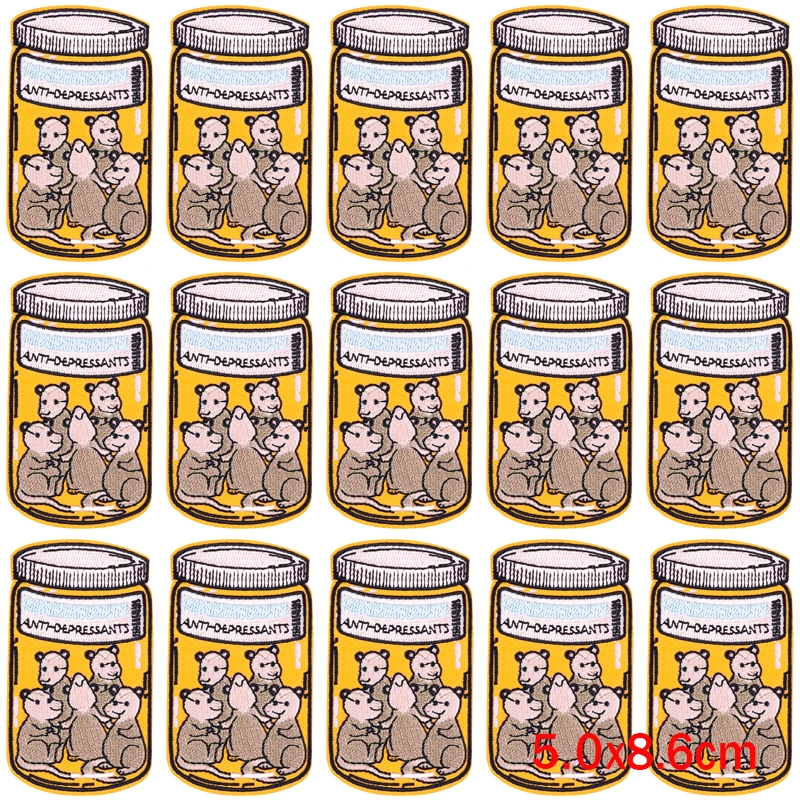 Parche de dibujos animados para planchar, parches bordados para ropa, parches termoadhesivos para ropa, insignia de Animal, Gato/Flor, 10 unids/lote - imagen 3