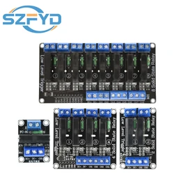 SSR multicanal 1-8, gatillo bajo nivel, 5-24 V, proteccion de fusibles