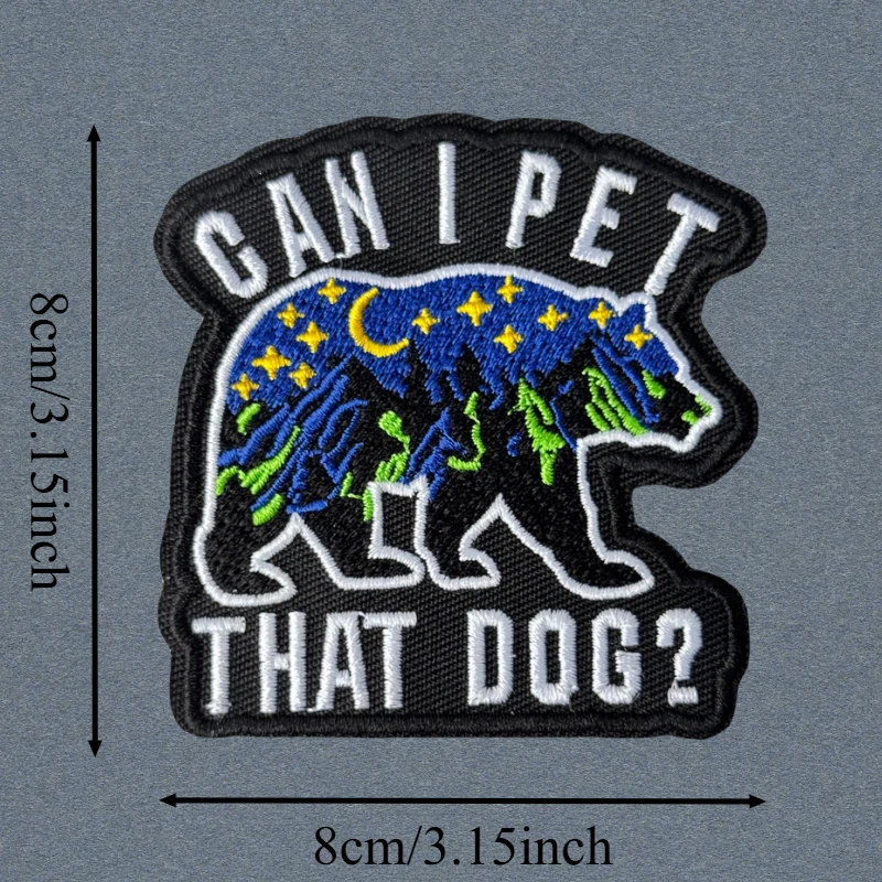 Parche bordado de oso Polar para paseo, insignia de moral con gancho y bucle táctico, pegatinas decorativas para mochila, parches para brazalete para ropa - imagen 3