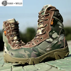 Spring botas tácticas hombre alta caña lona desierto cremallera