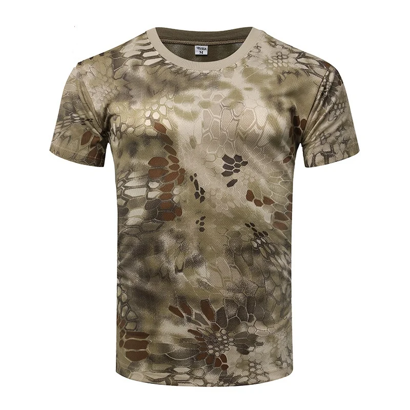 Camisa táctica de camuflaje de manga corta para hombre, camiseta de combate de secado rápido para acampar al aire libre, ropa de caza, camisas de senderismo - imagen 2