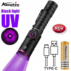 Linterna de luz negra LED UV de 395/365nm, marcador de tinta Invisible recargable, lámpara fluorescente de escorpión para orina CatDog, mineral de tiña, dinero