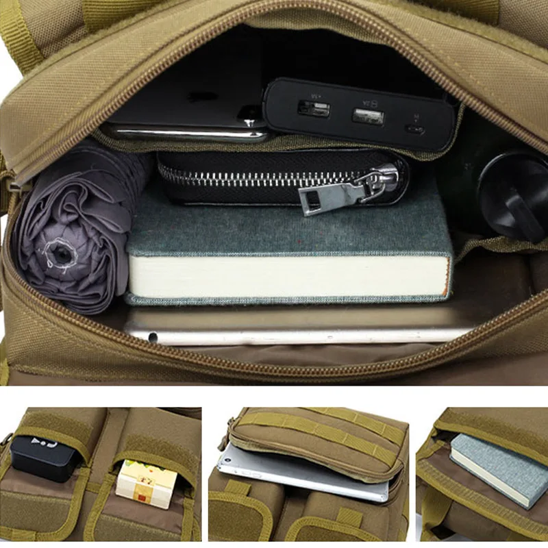 Bolso táctico mochila cruzada A4 camuflaje ripstop MOLLE hombro - imagen 5