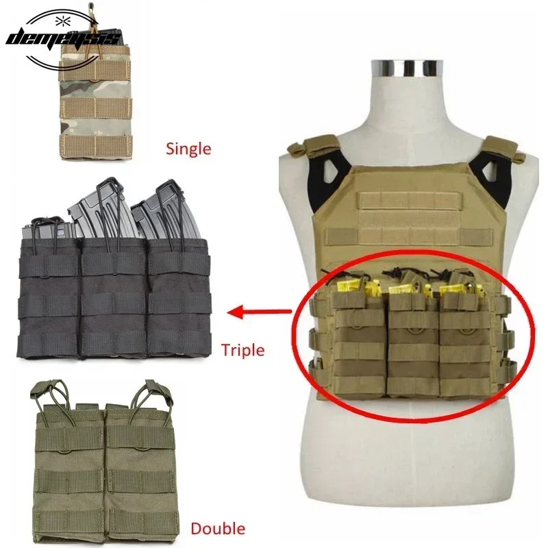 AK AR M4 AR15 bolsas para revistas táctico CS tiro individual/doble/Triple bolsa Molle caza Paintball bolsas - imagen 3